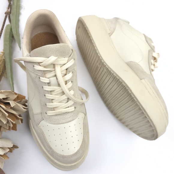 Maeve Women's Cream Platform Sneakers Size 39 - Picture 2 of 12